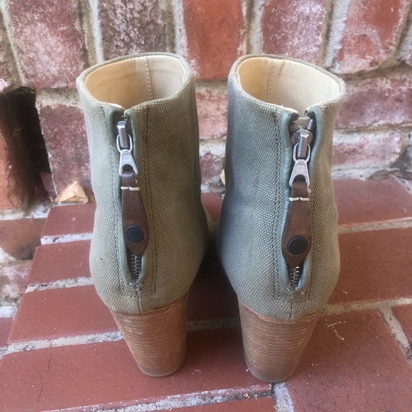 Rag & Bone Newburgh Olive Canvas Ankle Boots - Picture 4 of 5